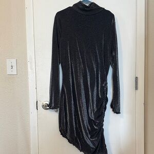 SHEIN Metallic Black Asymmetrical Dress
